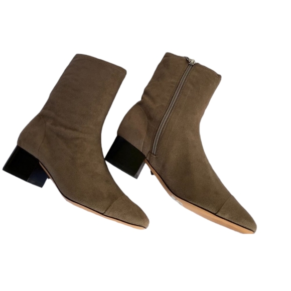 Schutz Taupe Vegan Suede Boots - Picture 2 of 5